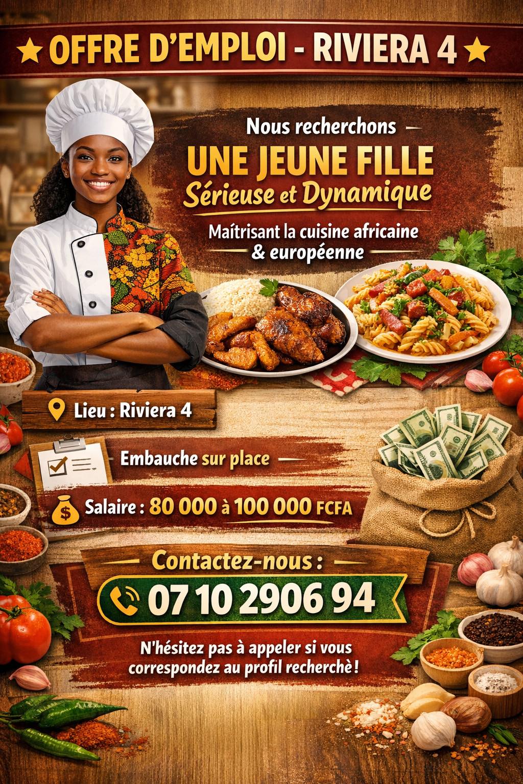 Recherche  cuisinière 