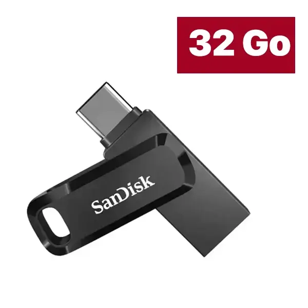 Clé USB SanDisk Ultra Dual Drive Go - Double connectique - USB et Type-C - 32Go - SDDDC3-032G-G