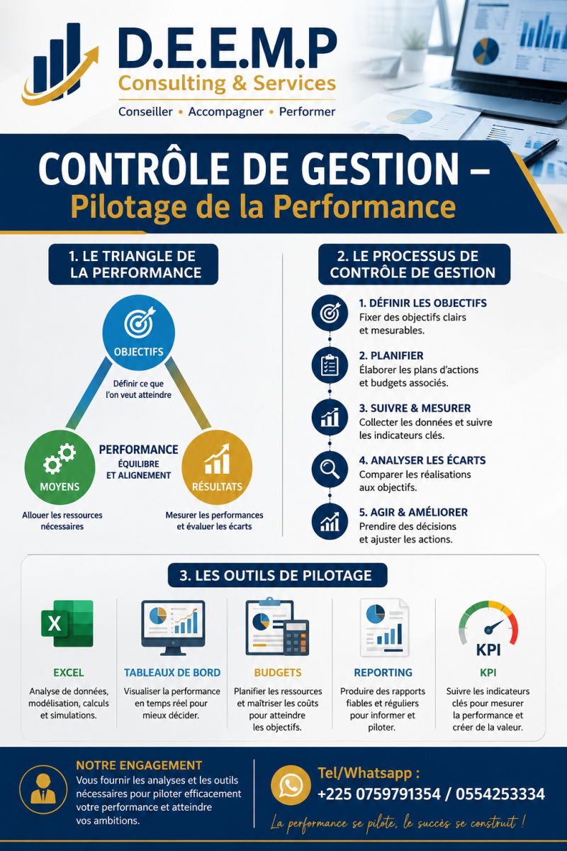 Contrôle de gestion : Pilotage de la performance des PME-PMI (Tableaux bord et reproting avec