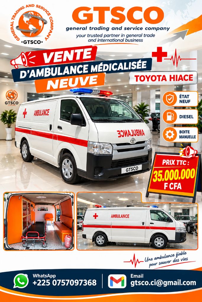 À vendre ambulance médicalisée neuve 