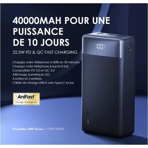 Oraimo Power Bank |40000mah 22.5W PD3- PowerBox 400 Vision