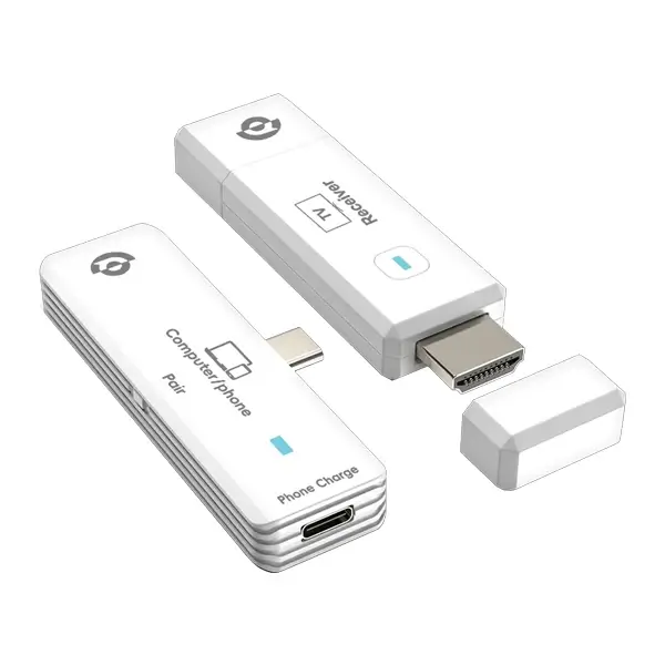 Adaptateur d’affichage sans fil Powerology – Émetteur Type-C vers Récepteur HDMI – Full