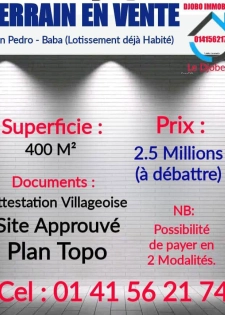 RESIDENCE MEUBLER A CEDER ET TERRAIN EN VENTE - SAN PEDRO 