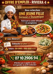 Recherche  cuisinière 