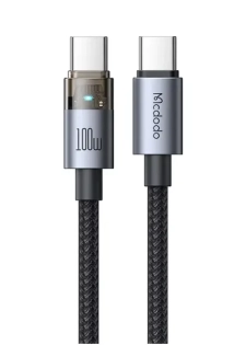 Câble de charge rapide avec lumière LED Mcdodo - 100W - Type-C vers type-C - 1.2m - Arrêt autom