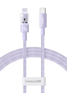 Câble de charge rapide Baseus Purely Lucent Purely Power - 20W - 1m - Type-C vers Lightning - N