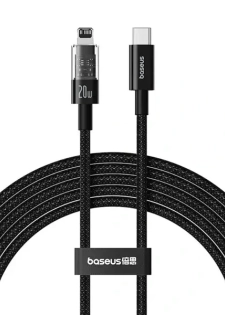 Câble de charge rapide Baseus Purely Lucent Purely Power - 20W - 2m - Type-C vers Lightning - N