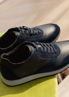 SOLDÉ - Sneakers Basket Mixte Sport Cuir Véritable - RESTE 1