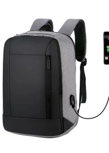 Sac à Dos Multi-usages Multifonction Etanche Avec Port De Charge USB -Gris/Noir