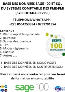 BASE DES DONNEES SAGE 100 et SAGE 100 SQL COMPTABILITE, OPERATIONNELLE