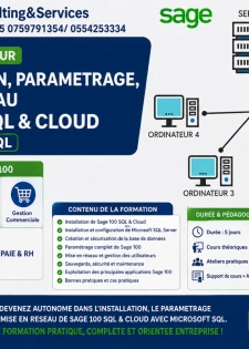 FORMATION SUR INSTALLATION, PARAMETRAGE, MISE EN RESEAU DE SAGE 100 SQL ET MICROSOFT SQL