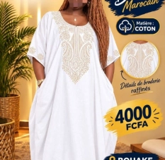 Boubou marocain coton + foulard assorti – 4 000 FCFA
