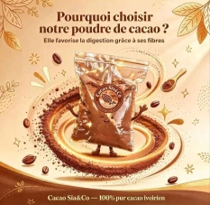 Chocolat en poudre pur cacao ivoirien 2500F/kg