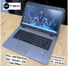Pc Hp EliteBook 840 G3 Core i5 - 8 GB - 256 GB Ssd - Clavier Rétro Éclairé - 14 Pouces - Sac