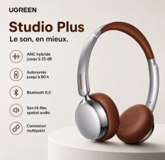 Casque Bluetooth Ugreen Studio Plus Neuf - ANC Hybrid Original - 80H d’Autonomie
